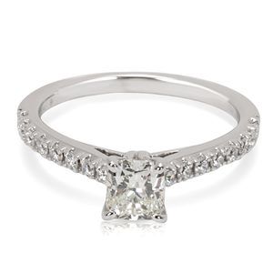 Ritani Diamond Cushion Cut Engagement Ring in 18K White Gold (0.58 J/VS1)